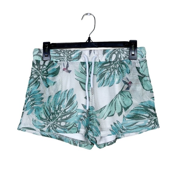 Gianni Bini Green Mesh Tropical Floral Print Drawstring Waist Shorts
Size S - Picture 1 of 6